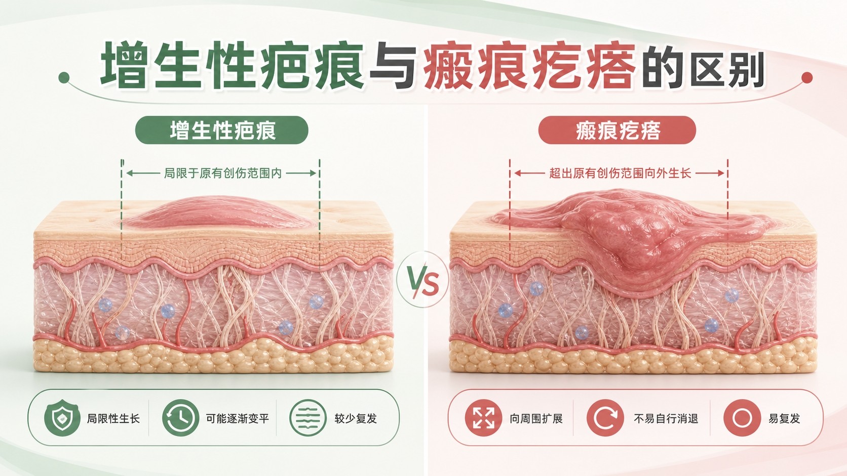 增生性疤痕与瘢痕疙瘩的区别